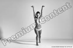 Nude Gymnastic poses Woman White Moving poses Slim long brown Dynamic poses Pinup